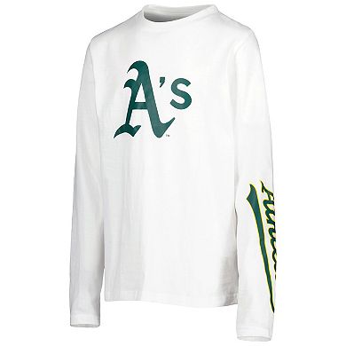 Youth Stitches Green/White Oakland Athletics Combo T-Shirt Set