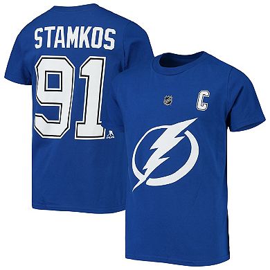 Youth Steven Stamkos Blue Tampa Bay Lightning Player Name & Number T-Shirt