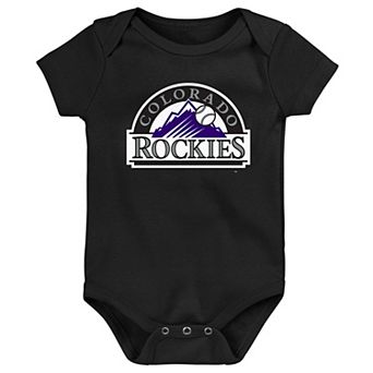 Newborn & Infant Black Colorado Rockies Primary Team Logo Bodysuit