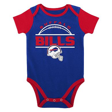 Newborn & Infant Royal/Red Buffalo Bills Home Field Advantage Three-Piece Bodysuit, Bib & Booties Set