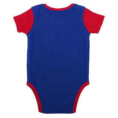 Newborn & Infant Royal/Red Buffalo Bills Home Field Advantage Three-Piece Bodysuit, Bib & Booties Set
