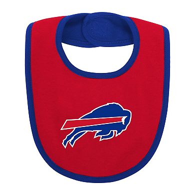 Newborn & Infant Royal/Red Buffalo Bills Home Field Advantage Three-Piece Bodysuit, Bib & Booties Set
