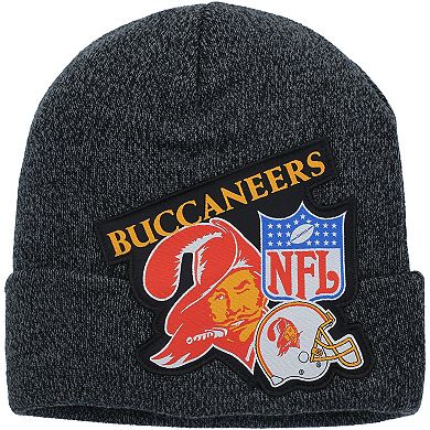 Youth Mitchell & Ness Black Tampa Bay Buccaneers XL Logo Cuffed Knit Hat