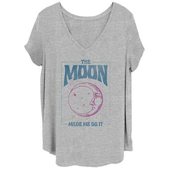 Juniors' Plus The Moon Made Me Do It Poster V-Neck Graphic Tee