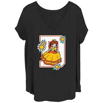 Juniors' Plus Size Super Mario Bros D For Daisy Graphic Tee