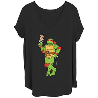 Juniors' Plus Size Teenage Mutant Ninja Turtles Pizza Skewer Graphic Tee