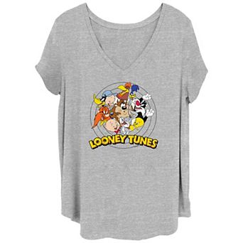 Juniors' Plus Size Looney Tunes Tight Group Graphic Tee