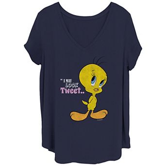 Juniors' Plus Size Looney Tunes I May Look Tweet Graphic Tee