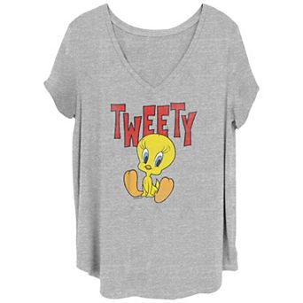Juniors' Plus Size Looney Tunes Tweety Cute Portrait Graphic Tee