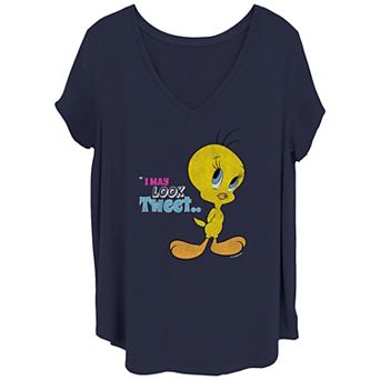 Juniors' Plus Size Looney Tunes I May Look Tweet Graphic Tee