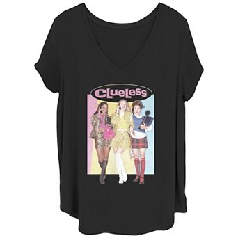 Juniors' Plus Clueless Groupie V-Neck Graphic Tee