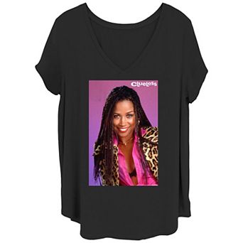 Juniors' Plus Clueless Dionne V-Neck Graphic Tee