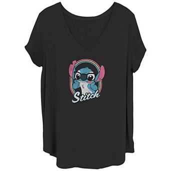 Disney's Lilo & Stitch Oval Stitch Juniors' Plus Graphic Tee