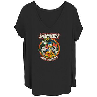 Disney's Mickey Mouse & Friends Retro Roundup Juniors' Plus Graphic Tee