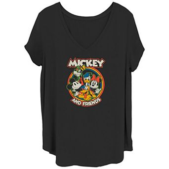 Disney's Mickey Mouse & Friends Retro Roundup Juniors' Plus Graphic Tee