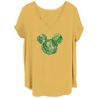 Disney's Mickey Mouse Tropical Mickey Juniors' Plus Graphic Tee
