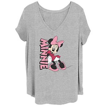 Disney's Minnie Mouse Lean Name Juniors' Plus Graphic Tee