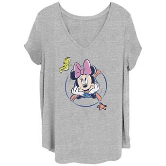 Disney's Minnie Mouse Sea Circle Juniors' Plus Graphic Tee