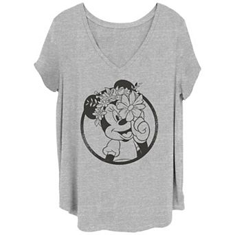 Disney's Minnie Mouse Flowers Juniors' Plus Graphic Tee