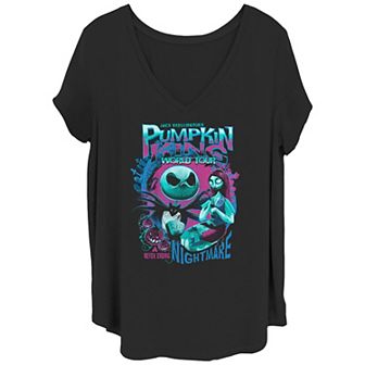 Disney's The Nightmare Before Christmas Pumpkin King World Tour Juniors' Plus Graphic Tee