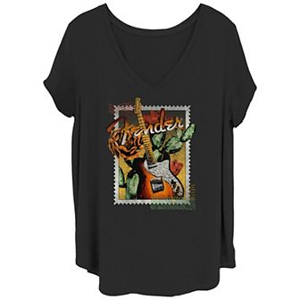 Juniors' Plus Fender Stamp Graphic Tee