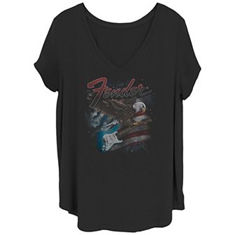 Juniors' Plus Fender Eagle Graphic Tee