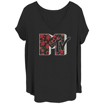 Juniors' Plus Size Small Rose MTV Graphic Tee