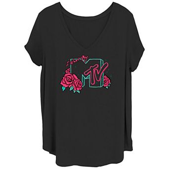 Juniors' Plus Size Drawn Rose Graphic Tee