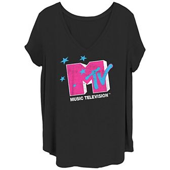 Juniors' Plus Size Stars Logo Graphic Tee