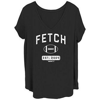 Juniors' Plus Size Athletic Fetch Graphic Tee