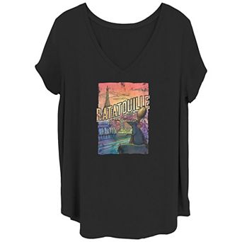 Disney / Pixar's Ratatouille Overlooking Paris Juniors' Plus Graphic Tee