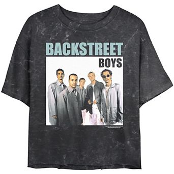 Juniors' Backstreet Boys Headliners Crop Top Mineral Wash Graphic Tee