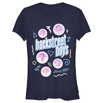 Juniors' Backstreet Boys Since 1993 Face Badges Graphic Tee