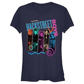 Juniors' Backstreet Boys Members Banners Graphic Tee