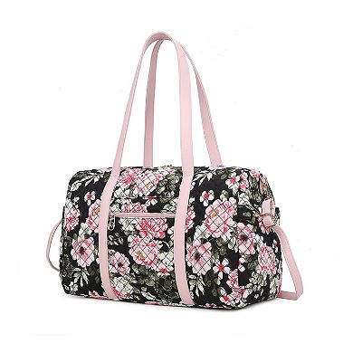 Mkf Collection Khelani Quilted Cotton Botanical Pattern Women’s Duffle Bag By Mia K