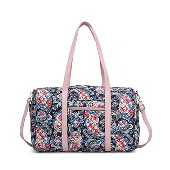 Mkf Collection Khelani Quilted Cotton Botanical Pattern Women’s Duffle Bag By Mia K