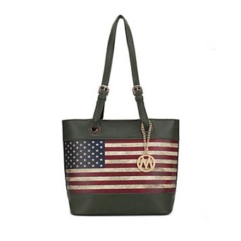 MKF Collection Vera Patriotic Flag Pattern Women’s Tote Bag By Mia K