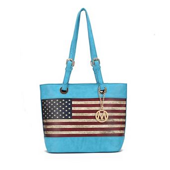 MKF Collection Vera Patriotic Flag Pattern Women’s Tote Bag By Mia K