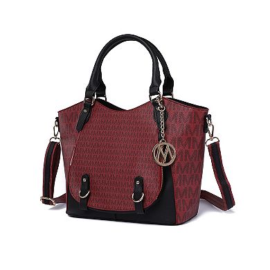 Mkf Collection Talula Signature Printed Vegan Leather Women’s Satchel Bag By Mia K