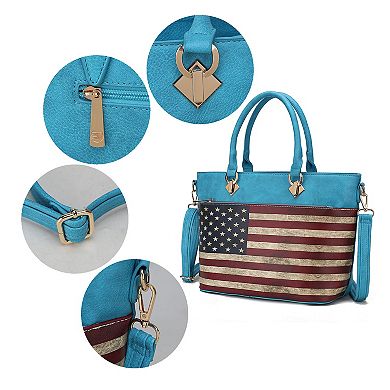 MKF  Collection Lilian Vegan Leather Women’s Flag Tote Bag By Mia K