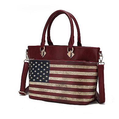 MKF  Collection Lilian Vegan Leather Women’s Flag Tote Bag By Mia K