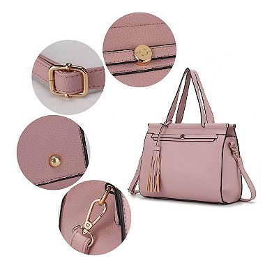 MKF Collection Shelby Vegan Leather Women’s Satchel Bag with wallet by Mia K -2 PCS