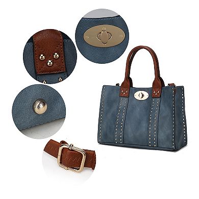 Mkf Collection Elissa 3 Pc Set Satchel Handbag With Pouch & Coin Purse By Mia K