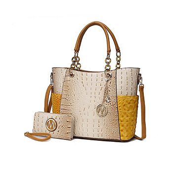 MKF Collection Merlina Faux Crocodile-embossed Women’s Tote Bag With Matching Wallet by Mia K