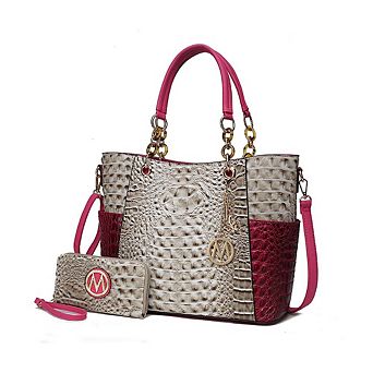 MKF Collection Merlina Faux Crocodile-embossed Women’s Tote Bag With Matching Wallet by Mia K