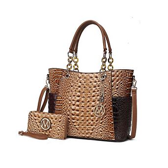 MKF Collection Merlina Faux Crocodile-embossed Women’s Tote Bag With Matching Wallet by Mia K