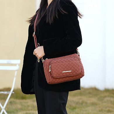 Mkf Collection Rosalie Solid Quilted Cotton Women’s Shoulder Bag By Mia K