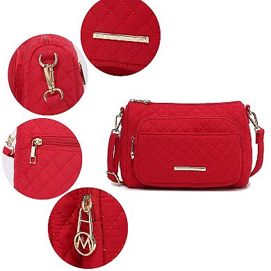 Mkf Collection Rosalie Solid Quilted Cotton Women’s Shoulder Bag By Mia K