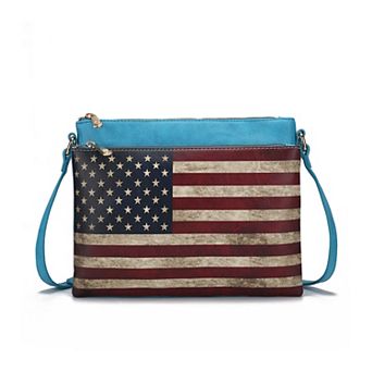 MKF Collection Madeline Printed Flag Women’s Crossbody Bag By Mia K