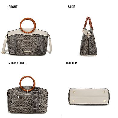 MKF Collection Phoebe Faux Crocodile-embossed Women’s Tote With Wristlet Wallet Bag By Mia K